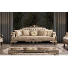 Jv Möbel 3-Seater Sofa 3-Seater Sofa Sofas Fabric Baroque Rococo Couch Design Living Room