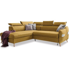 Miuform Угловой диван L-Shape с функцией кровати и подголовником, Sweet Harmony Corner Sofa, L-Shape Living Area Sofa Bed (Mustard Yellow, Left Orienting)