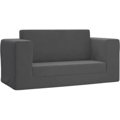 ‎Vidaxl vidaXL Children's Sofa Bed 2-Seater, 2-in-1 Children's Sofa with Sleep Function, Children's Chair Sofa Removable Cover, Children's Couch Children's Furniture, Anthracite Soft Plush