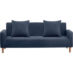 ‎Weddecor WedDecor Velvet Stretch Sofa Cover Couch Slipcovers for Living Room Non-Slip Thick Machine Washable 4 Seater Navy