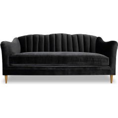 Jvmoebel Chesterfield Design Black 3-Seater Fabric Couch Sofa Upholstery Sofas Textile