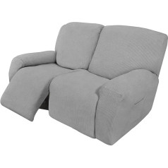 Lingky 6 gab. atpūtas dīvāns Stretch Sofa Slipcover Sofa Cover Mēbeļu aizsarglīdzeklis Couch Soft ar elastīgu pamatni bērniem, Spandex žakarda audums (gaiši pelēks)