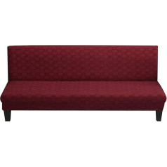 NOPEXTO Dīvāna pārvalks bez roku balstiem, dīvāna pārvalks trīsvietīgam atpūtas krēslam bez roku balstiem - dīvāna pārvalks Stretch Bed Couch Protective Cover, vienkāršs, paredzēts izvelkamajam dīvānam bez roku balstiem (liels, vīna sar