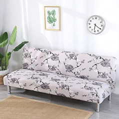 uyeoco Dīvāna gultas pārvalks bez piedurknēm Spandekss Stretch Print Futon Aizsargapvalks Neslīdošs dīvāna pārvalks Dīvāna sēdekļa aizsargs trīsvietīgai izvelkamai dīvāna gultai bez roku balstiem (krāsa: Bb, izmērs: L (190-220 cm))