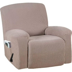 Hkplde Stretch Recliner Slipcovers, Soft High Stretch Jacquard Sofa Furniture Cover Form Fit Stretch Stylish Recliner Cover Protector-Khaki