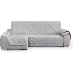 ‎Textil-Home Textil-home Luka Chaise Longue dīvāna pārvalks, 220 cm, Aizsardzība dīvāniem ar kreiso roku - dīvāna pārvalks, L forma, krāsa gaiši pelēka (skats no priekšpuses)