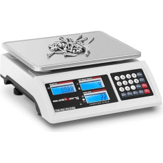 Steinberg Systems SBS-ZW-30005 Skaičiuojamosios svarstyklės 3 kg / 0,05 g Baterija 80 h 3 LCD ekranai RS232 sąsaja Inventoriaus svarstyklės Etaloninės svarstyklės Gabalų skaičiavimo svarstyklės