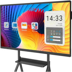 YCKJNB 65 Zoll 4K skārienjūtīgais ekrāns Smartboard, displejs Interaktīvā tāfele, 8GB RAM, 64GB ROM, iebūvēta Ultra-High-Definition kamera, mikrofons, bezvadu WiFi, Bluetooth, HDMI, viss vienā monitorā