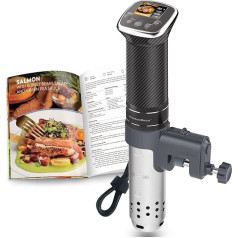 KitchenBoss Sous Vide Garer Stick Precision Cooker Precise: G322T Precīzijas vārīšanas katls Temperatūras iestatīšana IPX7 Ūdensnecaurlaidīgs LED displejs Iegremdēšanas niršanas cikulators 3D cirkulācija Īpaši klusa.