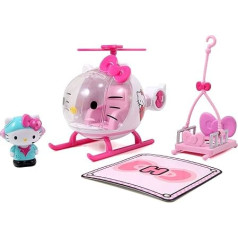 Dickie Toys 253243000 Hello Kitty helikopters, helikopters, atverams priekšējais ekrāns, noņemams nesējs, figūriņa, kas aizņem pilotu kabīni, 17,5 cm, no 3 gadu vecuma, balts