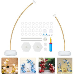 Whemyreat balonu arku statīvs, balonu arku komplekts, 8,2 pēdu un 5 pēdu brīvi saliekams balonu arku statīvs, balonu kolonnu statīvs ar ūdens pildītu pamatni, bezmaksas DIY formas ar vieglumu, ideja bērnu svētkiem