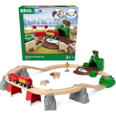 BRIO World 33988 Ziemeļu meža dzīvnieku komplekts - BRIO koka dzelzceļa piederumi - ieteicams no 3 gadiem