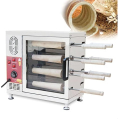 Kommerzielle elektrische Toastmaschine, 3000 W, Kamin-Kuchenofen, Eistüten-Grillmaschine mit 16-teiliger Rolle, Kamin-Brötchen-Grillmaschine für Restaurant, Zuhause, Küche, Snackba