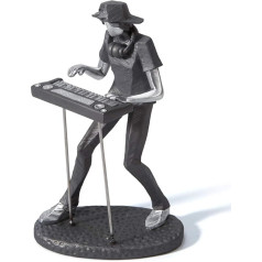 Amoy-Art Sculpture Music Figures Musician Arts Statue Decor Polyresin Piano Gift 25 cm