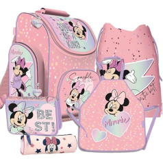 Minnie Mouse skolas somas soma skolas mape skolas mugursomas komplekts ar lietus pārvalku, tumšs