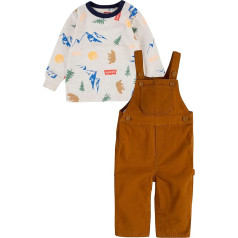 Levi's Kids Happy Camper marškinėliai ir kombinezonas berniukams 6 mėn., Cathay Spice