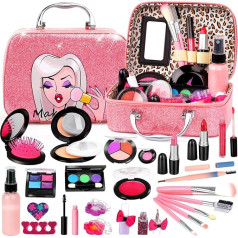 Make-Up Case Meitenes Bērnu make-up komplekts Meitenes rotaļlietas no 3 4 5 5 6 6 7 7 8 9 10 gadi Meitenes