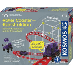 KOSMOS 621032 Roller Coaster Construction, ātrie eksperimenti ar gravitāciju un starta izmēģinājumiem, eksperimentu kaste bērniem no 8-12 gadiem par fiziku