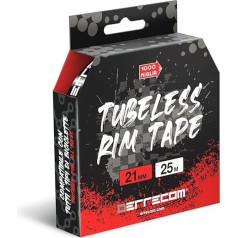 1000 Miglia Tubeless Rim Tape 25 metri x 21 mm, blīvējuma lente velosipēdu disku ar kamerām riepām pārbūvei par bezkameras riepām, īpaši izturīga, satur 10 līmlentes.