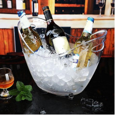 MAICOLA 4L Ice Bucket Champagne Bucket, Clear Acrylic Wine Bucket for Drinks and Parties, Food Grade, for Wine, Champagne or Beer Bottles