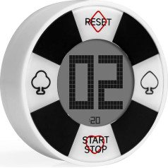 Pokera dīlera poga ar taimeri - pokera žetonu komplekta papildinājums! Texas Hold em digitālais šāvienu pulkstenis spēles taimeris Pokera piederumi pokera galdam un spēļu vakaram Lieliska dāvana vai pokera dekors