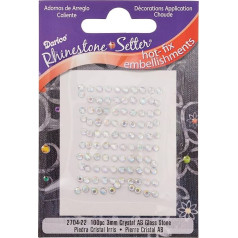 Darice Rhinestone Setter Hot-Fix rotājumi 3 mm 100 gab./kg - kristāla AB stikla akmens