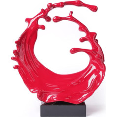NENBOLEC Šiuolaikinė skulptūra Figūros Abstraktūs menai Dovana Jūros bangos Dekoras Statulos Gyvenamasis kambarys Menas Polirezinas Ornamentas Raudona 42 cm