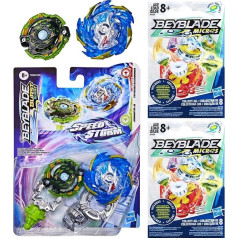 Toptoys2u Bargain Bundles Bey-Blade Battling Tops Set of 3-2 Micros & Burst Surge Evo Helios Blazebringer, Jormuntor J6 - 3 Pack