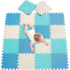 meiqicool Kids Puzzle Play Mat Krāsains Katroon netoksisks putuplasta flīzes 32 x 32 x 1,2 cm kvadrātveida 028028