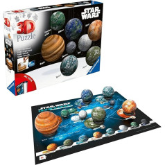 Ravensburger 11577 3D Puzzle 11577-Puzzle-Ball Planet Galaxy-First Trilogy Zvaigžņu karu fani vecumā no 6 gadiem