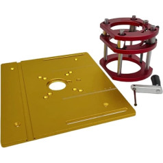 TAITUS Router Lift 65mmDiam Motors Router Lift Table Base Alaun Holzbearbeitungs-Router-Tisch-Einsatzplatte for Trimmer-Gravur-Basis (Krāsa : 1 UK, Izmērs : Gold B)