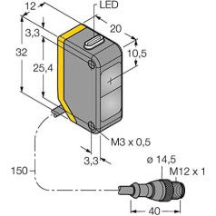 3078280 - Q20PRLQ5, optisks sensors (Empfänger)