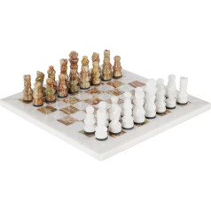 RADICALn Handmade White and Green Onyx Marble Chess Game Chess Set Gift For Him