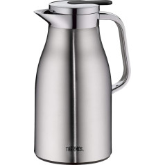 Thermos Century termosiņš, matēts nerūsējošais tērauds, 1 litrs, stikla ieliktnis, uzpildes poga ar vienu roku, izolēta krūze, karstumu saglabā 12 stundas, ideāli piemērots kā kafijas kanna vai tējkanna, ietilpība 8 tasītēm, nerūsējoša