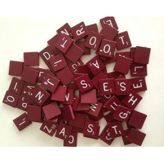 Planet-Xpress Maroon Wood Scrabble Tiles Set 100 Tiles ~ Замена для игр, скрапбукинга, ремесел, посланий и т.д. by