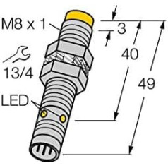 Turck Induktivitātes sensors nicht bündig NPN, Schließer NI3-EG08-AN6X-V1131