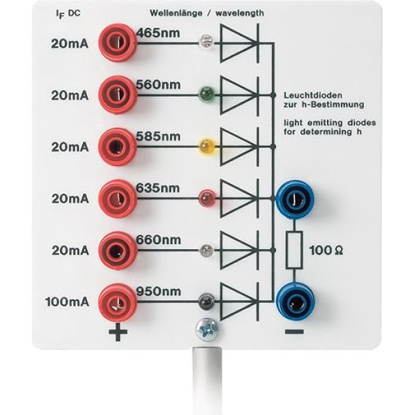 3B Scientific Physik Lehrmittel - Leuchtdiodenreihe - zur Bestimmung der Planck'schen Konstante h