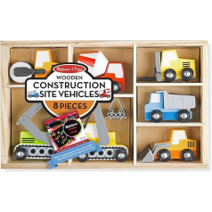 Melissa & Doug Būvlaukuma transportlīdzekļi: Koka transportlīdzekļu komplekts ar 1 ar tēmu saderīgu M&D Scratch Fun Mini Pad (03180)