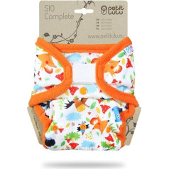 Petit Lulu AI2 medžiaginės sauskelnės vieno dydžio (5-16 kg) trumpas įdėklas Velcro Baby SIO Complete Wrap Daugkartinio naudojimo ir skalbiamas pagamintas ES (Forest Fairytale)