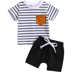 Pumphose Baby Junge Baby Kleinkind Kleinkind Kurzarm Gestreifte Drucke T Shirt Pullover Tops Shorts Outfits Weise T Shirt Herren Set Fußballsocken Kinder