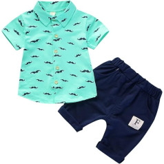 GUSUTZX Toddler Kids Baby Boys vasaras džentlmeņa apģērbs īsām piedurknēm T-krekls topi šorti gadījuma 2 PIECE apģērbu komplekts Toddler Baby Boys vasaras apģērbi