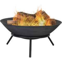 sunnydaze erhöhte tragbar Fire Pit Schüssel, mazs, apaļš āra Holz-Terrasse Feuerstelle mit Stabiler Ständer, Gusseisen, 55,9 cm