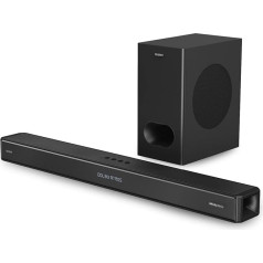 Majority Sierra 2.1.2 Dolby Atmos Soundbar | 400 W jaudīga telpiskā skaņa | Bezvadu zemfrekvences skaļrunis 3D Audio Atmos skaļrunis | HDMI, Bluetooth, optiskais, USB un AUX | Skaņas josla TV ierīcēm