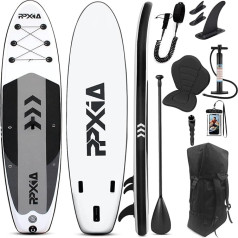 SUP dēlis, uzvelkams stāvot uz augšu airēšanas dēļa komplekts Breites Stabiles Design 320cm×80×15cm bis 200KG mit Komplettes Zubehör, Stand Up Paddle Board Surfbrett Surfboard für Kinder & Erwachsene