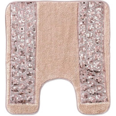 Populārs vannas Sinatra Contour Bath Silver Modern Classic Vannas piederumi, dekoratīvi skaisti Holivudas dizaina vannas istabas piederumi, Contour Rug izmērs 53,3 cm x 61,0 cm, Blush