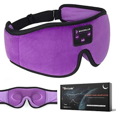 Boodlab miega austiņas miega maska 3D miega acu maska ar īpaši plāniem HD stereo skaļruņiem, mazgājama, regulējama miega sānu gulētājiem, ceļošanai ar lidmašīnu, jogai, meditācijai, brīvdienām