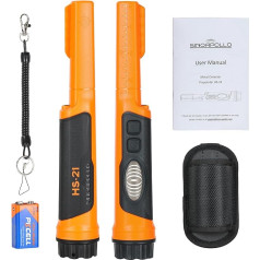 SinoApollo Pinpointer Metalldetektor Klein, Unterwasser Metallsuchgerät mit Störungsunterdrückung, für Erwachsene und Kinder, 3 Modi (Vibration, LCD, Ton), LED Licht, Alkalibatterie