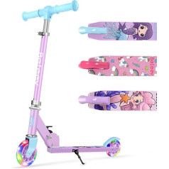 BELEEV V1Pro Roller Kinder 3 Jahre, Klappbar Scooter Kinder mit LED Leuchtende Räder, 4 Höhenverstellbare, Rutschfestes Deck, Kinderroller 6 Jahre, 2 Rad Tretroller für Mädchen Jungen 3-12 Jahre