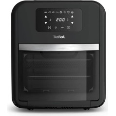 Tefal FW5018 Easy Fry Oven & Grill 9-in-1 karstā gaisa fritēze, 11 litri 6 porcijām, 7 piederumi, 8 programmas, tiešsaistes receptes, veselīga fritēze bez eļļas, ātri un taupīgi, melnā krāsā