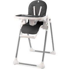 Sweety Fox Ultra Compact Baby High Chair - Foldable and Adjustable Children's High Chair - Children's Chair with Removable Tray - Grows with Baby High Chair with Reclining Function (Black)